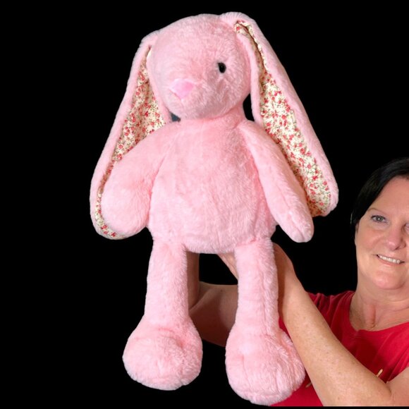 Kaisiyang Pink Bunny Rabbit (Large Floral 12" Ears) 22" Plush Stuffed Animal Toy - Picture 3 of 3